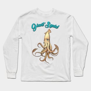 Giant Squid Anatomy Illustration Long Sleeve T-Shirt